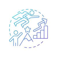Raise the bar blue gradient concept icon. High standards, challenge. Success, goal. Round shape line illustration. Abstract idea. Graphic design. Easy to use in infographic, presentation vector