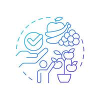 Low-hanging fruit blue gradient concept icon. Easy solution, accessible. Problem solving. Round shape line illustration. Abstract idea. Graphic design. Easy to use in infographic, presentation vector