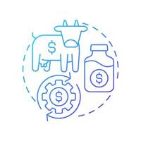 Cash cow blue gradient concept icon. Income flow, profit. Product management, business. Round shape line illustration. Abstract idea. Graphic design. Easy to use in infographic, presentation vector