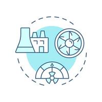 Intermediate level waste soft blue concept icon. Shielding during handling and storage. Type of nuclear materials. Round shape line illustration. Abstract idea. Graphic design. Easy to use in article vector