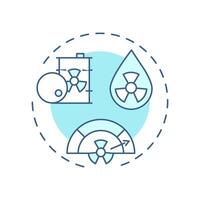 High level waste soft blue concept icon. Reprocessing of spent nuclear fuel. Type of nuclear materials. Round shape line illustration. Abstract idea. Graphic design. Easy to use in booklet vector