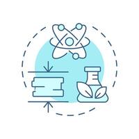 Treatment of nuclear waste soft blue concept icon. Alter physical, chemical and biological properties. Round shape line illustration. Abstract idea. Graphic design. Easy to use in booklet vector