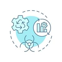 Minimization of nuclear waste soft blue concept icon. Reducing amount and hazard of radioactive materials. Round shape line illustration. Abstract idea. Graphic design. Easy to use in article vector