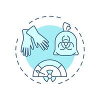 Low level waste soft blue concept icon. Minimal shielding for safe handling. Type of nuclear processed materials. Round shape line illustration. Abstract idea. Graphic design. Easy to use in booklet vector