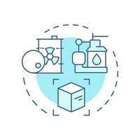 Conditioning of nuclear waste soft blue concept icon. Prepare radioactive materials for safe long term storage. Round shape line illustration. Abstract idea. Graphic design. Easy to use in article vector