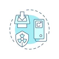 Interim storage soft blue concept icon. Temporary containment. Radioactive waste management activities. Round shape line illustration. Abstract idea. Graphic design. Easy to use in booklet vector