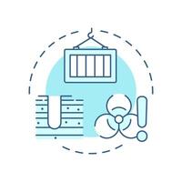 Disposal of nuclear waste soft blue concept icon. Permanent isolation of radioactive materials from environment. Round shape line illustration. Abstract idea. Graphic design. Easy to use in article vector