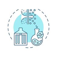 Conversion and enrichment soft blue concept icon. Yellowcake to uranium hexafluoride. Nuclear fuel cycle. Round shape line illustration. Abstract idea. Graphic design. Easy to use in booklet vector