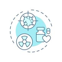 Radiopharmaceutical soft blue concept icon. Medicinal products containing radioactive isotopes. Nuclear science. Round shape line illustration. Abstract idea. Graphic design. Easy to use in article vector