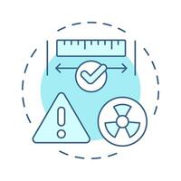 Distance principle soft blue concept icon. Importance of maintaining safe space. Radiation exposure. Round shape line illustration. Abstract idea. Graphic design. Easy to use in article vector