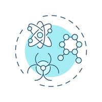 Particle physics soft blue concept icon. Researching quarks, leptons and bosons. Nuclear science branch. Round shape line illustration. Abstract idea. Graphic design. Easy to use in booklet vector