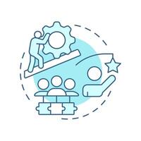 Individual accountability soft blue concept icon. Team performance, leadership. Round shape line illustration. Abstract idea. Graphic design. Easy to use in infographic, presentation vector