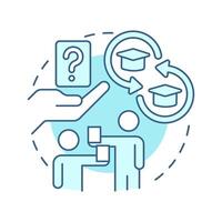 Quiz quiz trade soft blue concept icon. Studying, learning. Question cards, answering. Round shape line illustration. Abstract idea. Graphic design. Easy to use in infographic, presentation vector