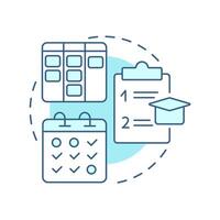 Organization and consistency soft blue concept icon. Task list, schedule. Compliance, checklist. Round shape line illustration. Abstract idea. Graphic design. Easy to use in infographic vector