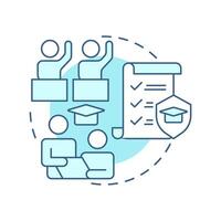 Classroom rules and expectation soft blue concept icon. Checklist, guidelines. Round shape line illustration. Abstract idea. Graphic design. Easy to use in infographic, presentation vector
