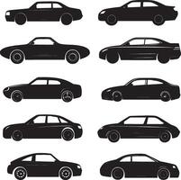 car silhouettes set of different types of cars vector