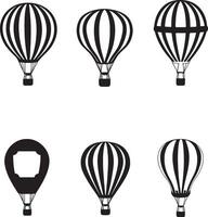 Assorted hot air balloon designs created as graphics. vector