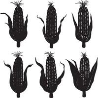 corn silhouette set illustration vector