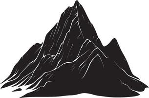 Simple and clean black silhouette of a rock mountain. vector