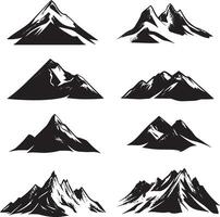 Clean and simple black silhouette of a mountain. vector