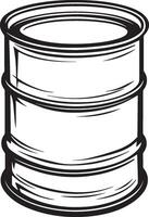 oil-barrel clean simple linear outline black illustration vector