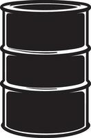 Minimalistic black illustration of an oil barrel symbol. vector