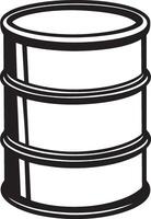 Clean and simple black linear outline of an oil barrel. vector