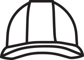 Clean and simple black outline of a hard hat icon. vector