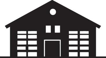Clean and simple black silhouette of a warehouse icon. vector