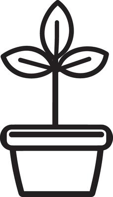 Black outline of a plant icon in a clean, simple design.