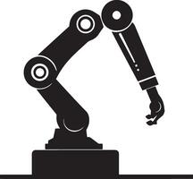 robot-arm icon clean simple silhouette black illustration vector
