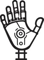 robot-arm icon clean simple outline black illustration vector