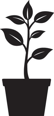 Black silhouette of a plant icon with a clean, simple design.