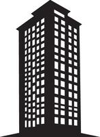 Clean and simple black silhouette of a building icon. vector