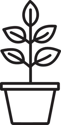 Clean and simple black outline of a plant icon.