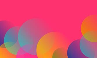 Pink abstract background. Varied colored and transparent circles vector