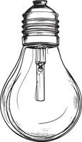 lightbulb clean simple linear outline black illustration vector