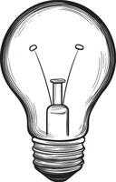 Simple and elegant illustration of a lightbulb icon in black. vector