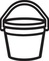 Minimalistic black illustration of a bucket symbol with an outline. vector