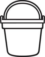 bucket clean simple linear outline black illustration vector