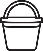 Clean and simple black outline of a bucket icon. vector