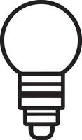 lightbulb icon clean simple outline black illustration vector