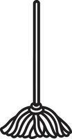 Clean and simple black outline of a mop icon. vector