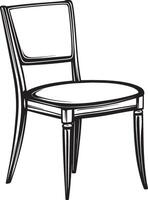 Simple and elegant black linear illustration of a chair. vector