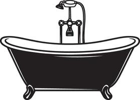 Clean and simple black silhouette of a bathtub icon. vector