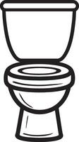 Clean and simple black outline of a toilet icon. vector