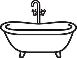 bathtub icon clean simple outline black illustration vector