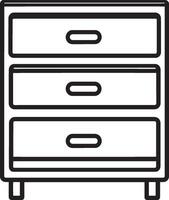 Clean and simple black outline of a drawer icon. vector