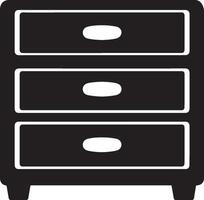 Minimalistic black illustration of a drawer symbol. vector