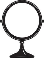 Black outline of a mirror icon in a clean, simple design. vector